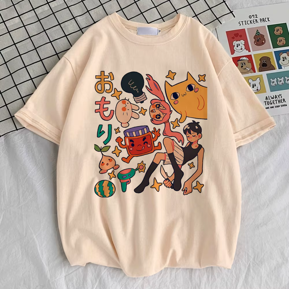 Omori t-shirt adolescent kawaii Pastel anime chemise respirante