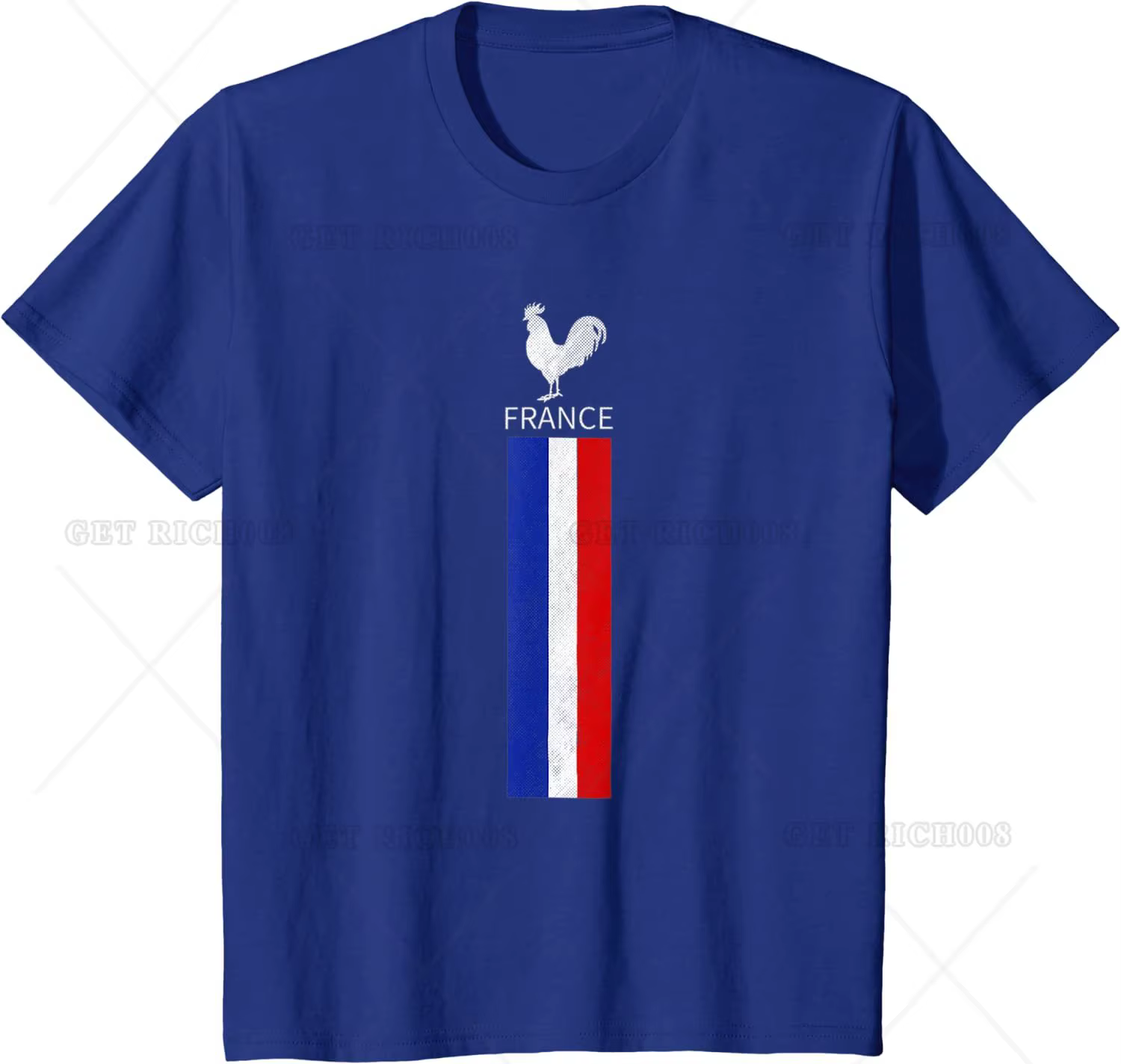 T-Shirt Décontracté en Coton de l'Équipe de Football de France, 03/4 Saisons