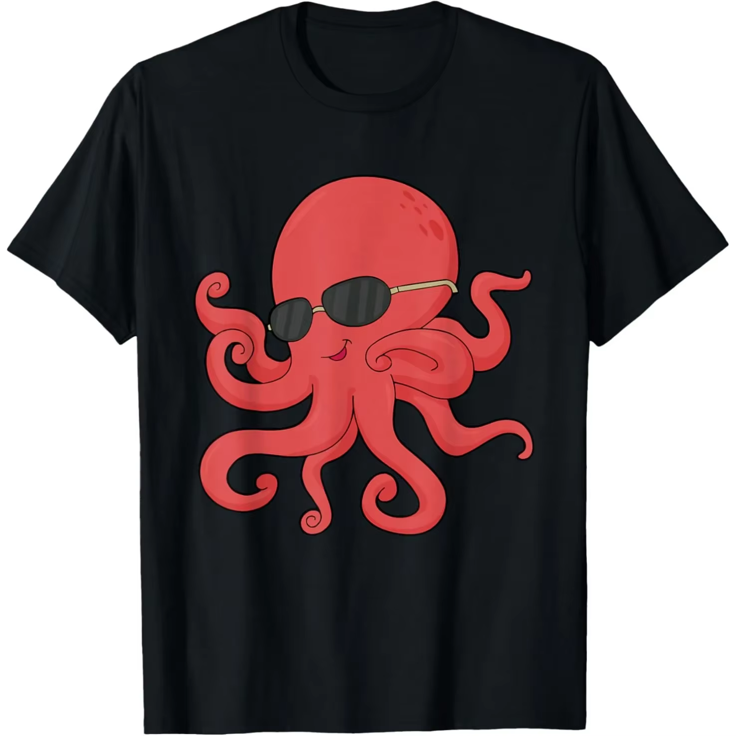 Poulpe Animal marin océan créature marine t-shirts hommes pur coton Humor Streetwear t-shirt à manches courtes unisexe vêtements amples