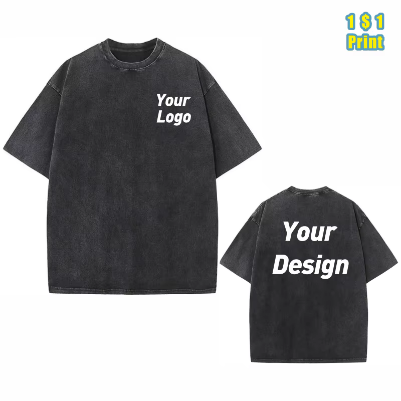 T-shirt de lavage personnalisé avec Logo imprimé