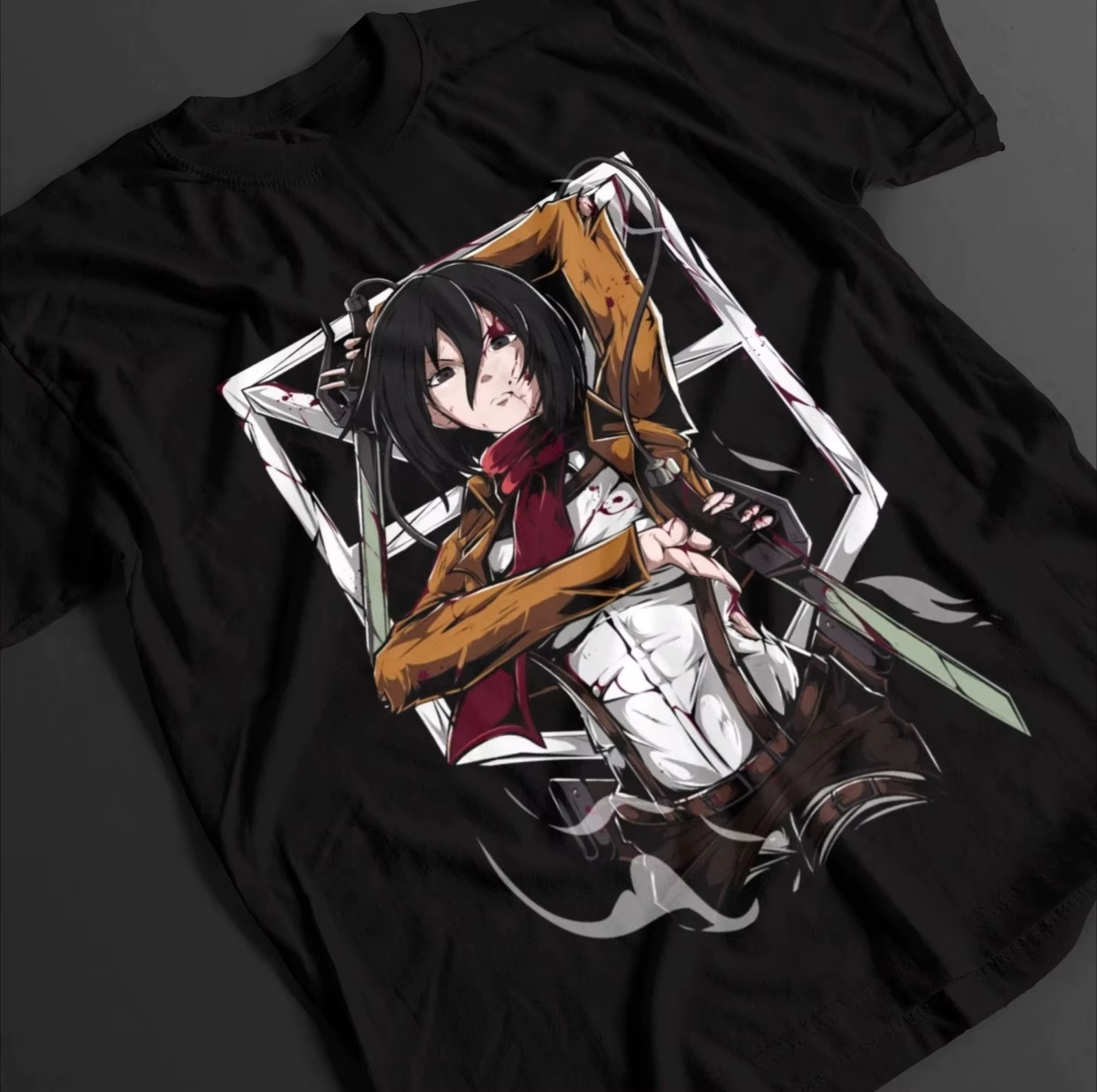 T-shirt Attack on Titan Mikasa Ackerman AOT – Vêtement supérieur Anime confortable et respirant – Été 2026
