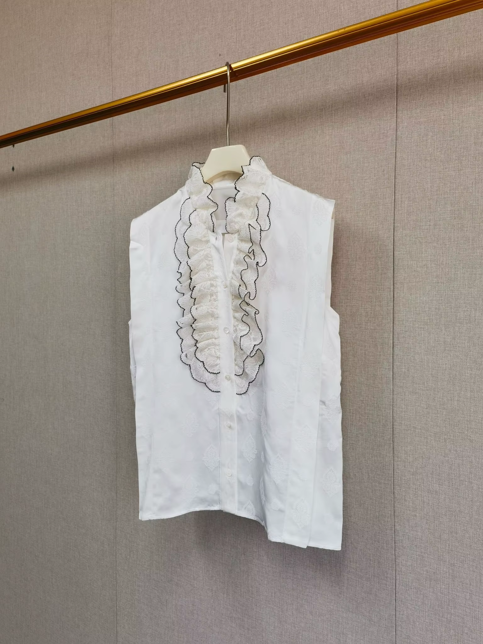 Nouvelle chemise d'été sans manches à col montant pour femme