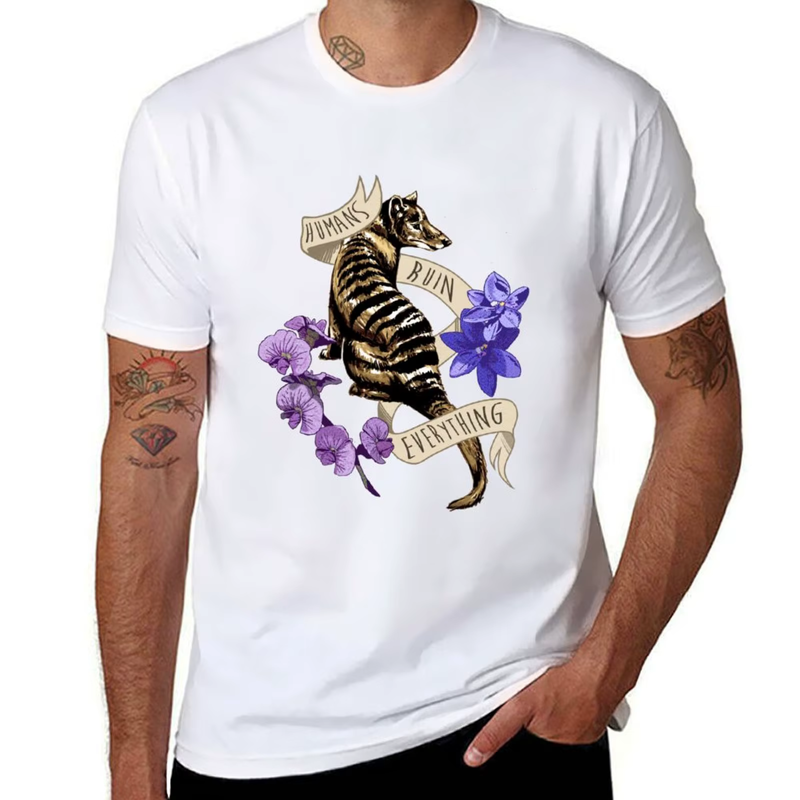 T-shirt Thylacine's Lament, décontracté, ample, pour un usage quotidien