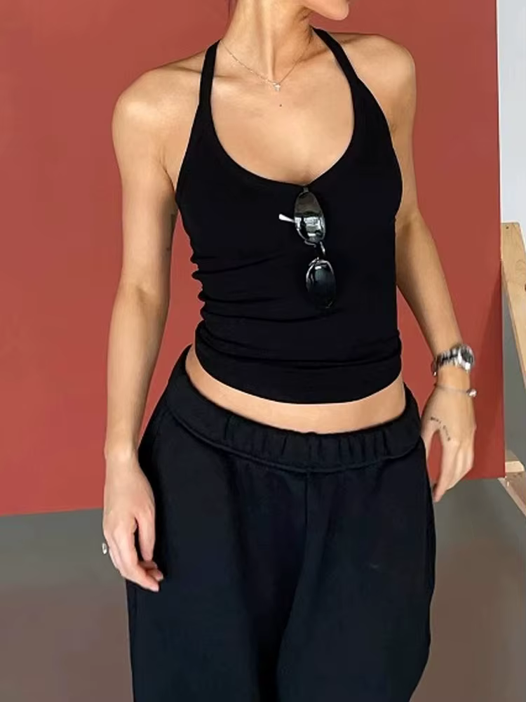 Débardeur à col en v, camisole d'été
