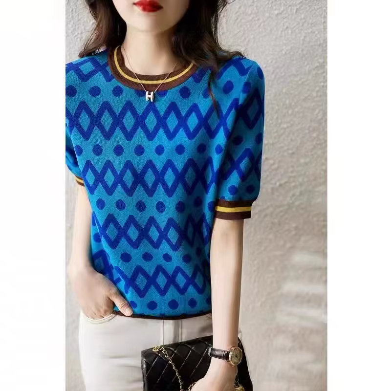 Pull en cachemire à manches courtes pour femme