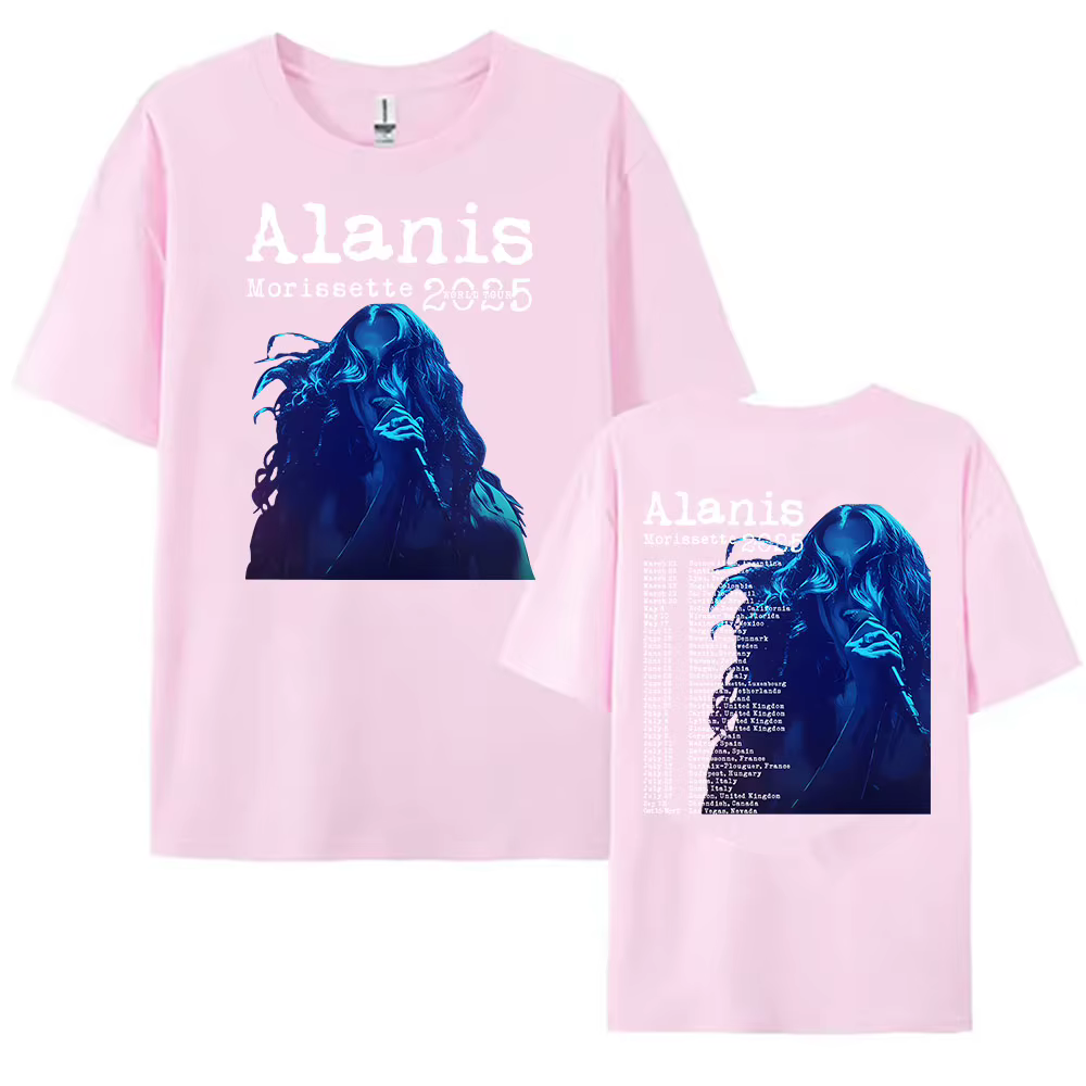 Alanis Morissette 2025 Tour du monde T-shirt à manches courtes col rond femmes/hommes t-shirts Streetwear Hip Hop