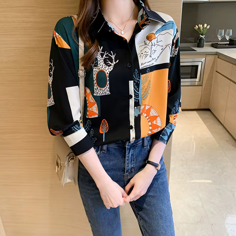 Chemise imprimée pour femmes
