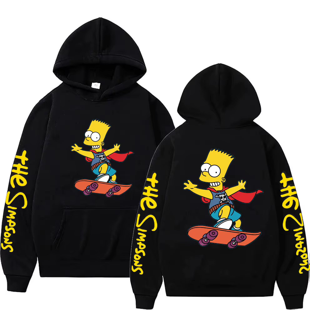 Sweat à capuche unisexe Bart Simpson Anime pour le printemps et l'automne