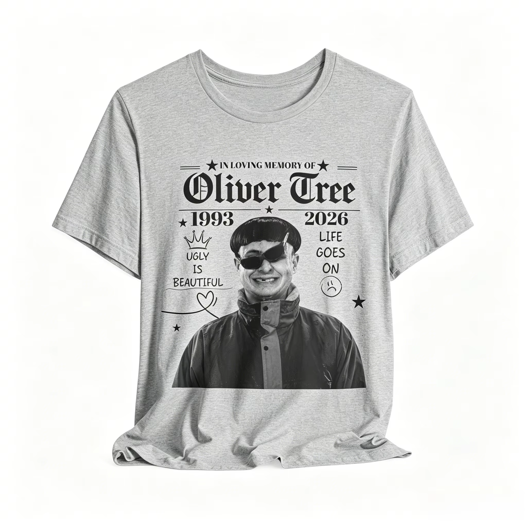 T-shirt Commémoratif Oliver Tree – Style Rétro Années 90 pour Fans – Coton – Collection Été 2026 – Vêtements de Sport Unisexe Y2K