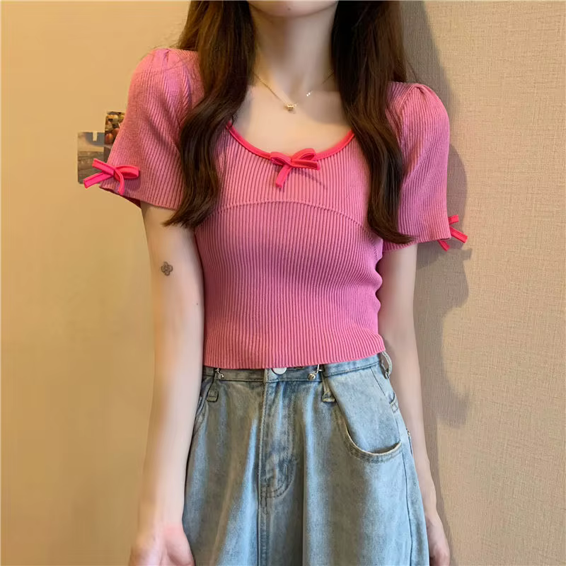 T-shirt français à manches courtes pour femmes
