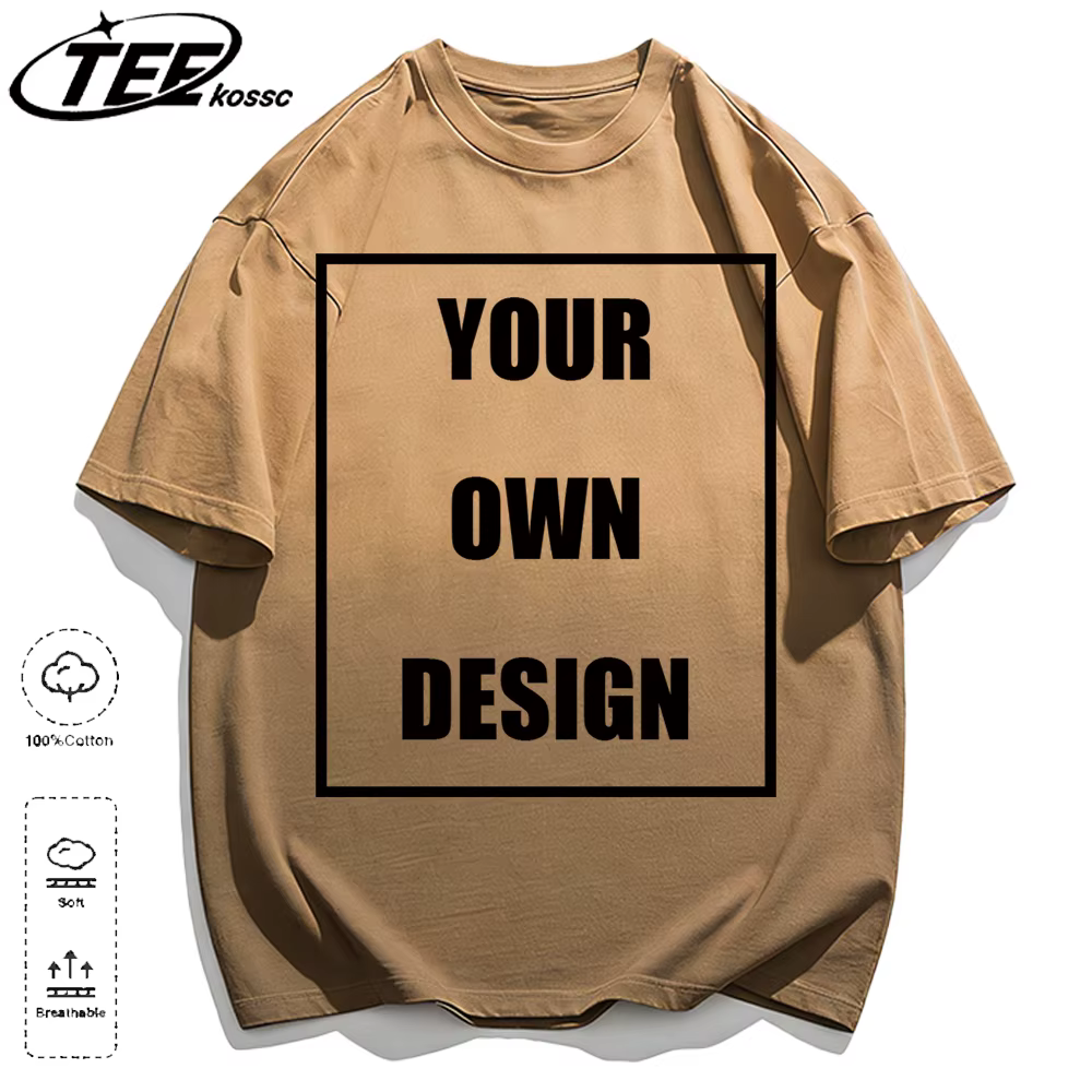 Motif personnalisé logo bricolage hommes cravate-teinture T-Shirt décontracté ample été coton