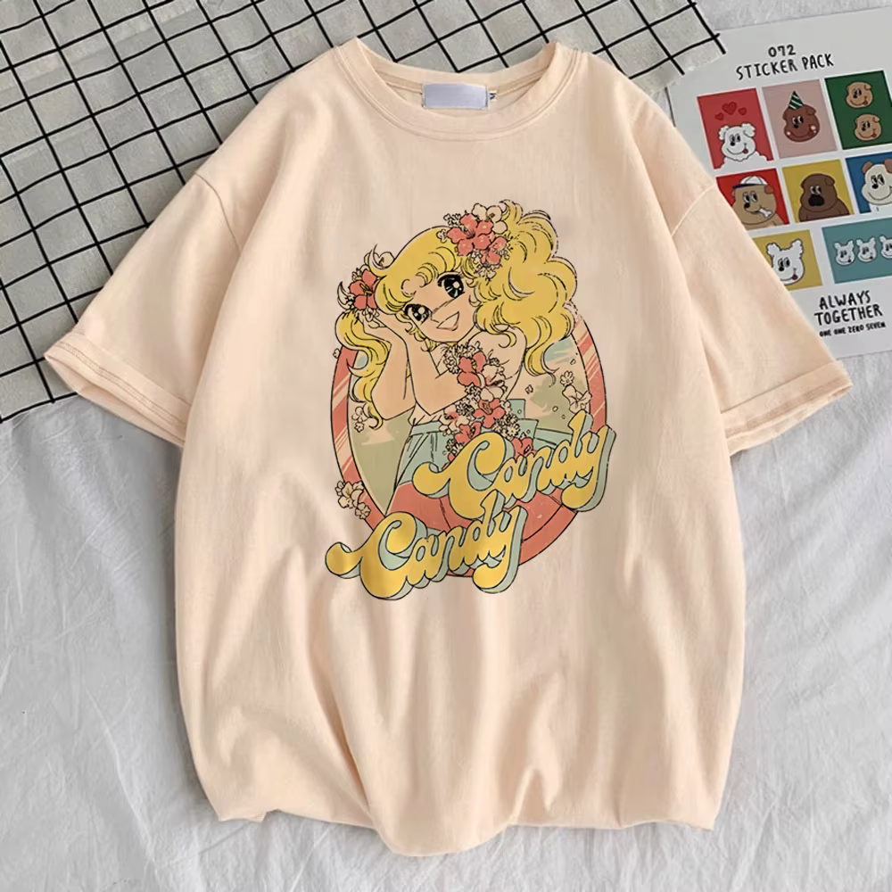 Candy Candy t-shirt fille Vintage kawaii à la mode graphique esthétique top t-shirts 2000s Pop Culture rétro esthétique Grunge Pastel