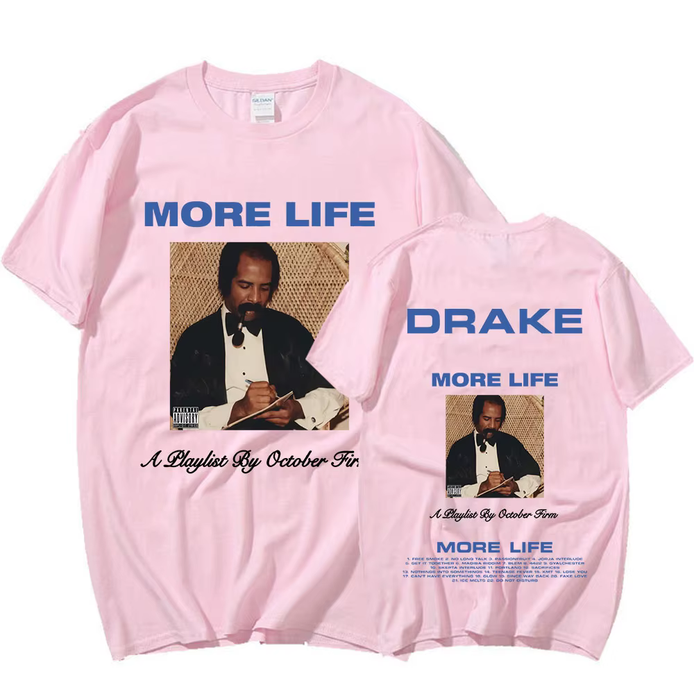 Rappeur Drake T-shirt Album de musique plus de vie T-shirts graphiques hommes femmes Vintage gothique Hip Hop