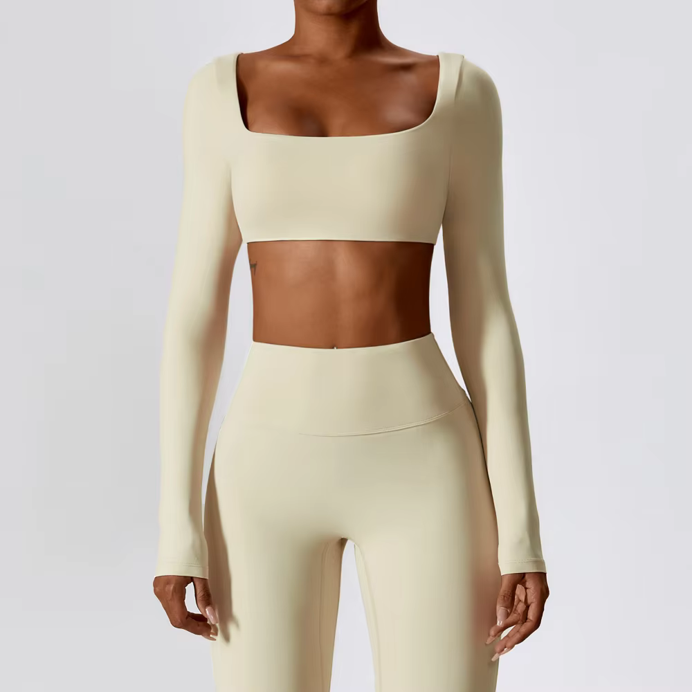 Tops de sport à manches longues pour le yoga