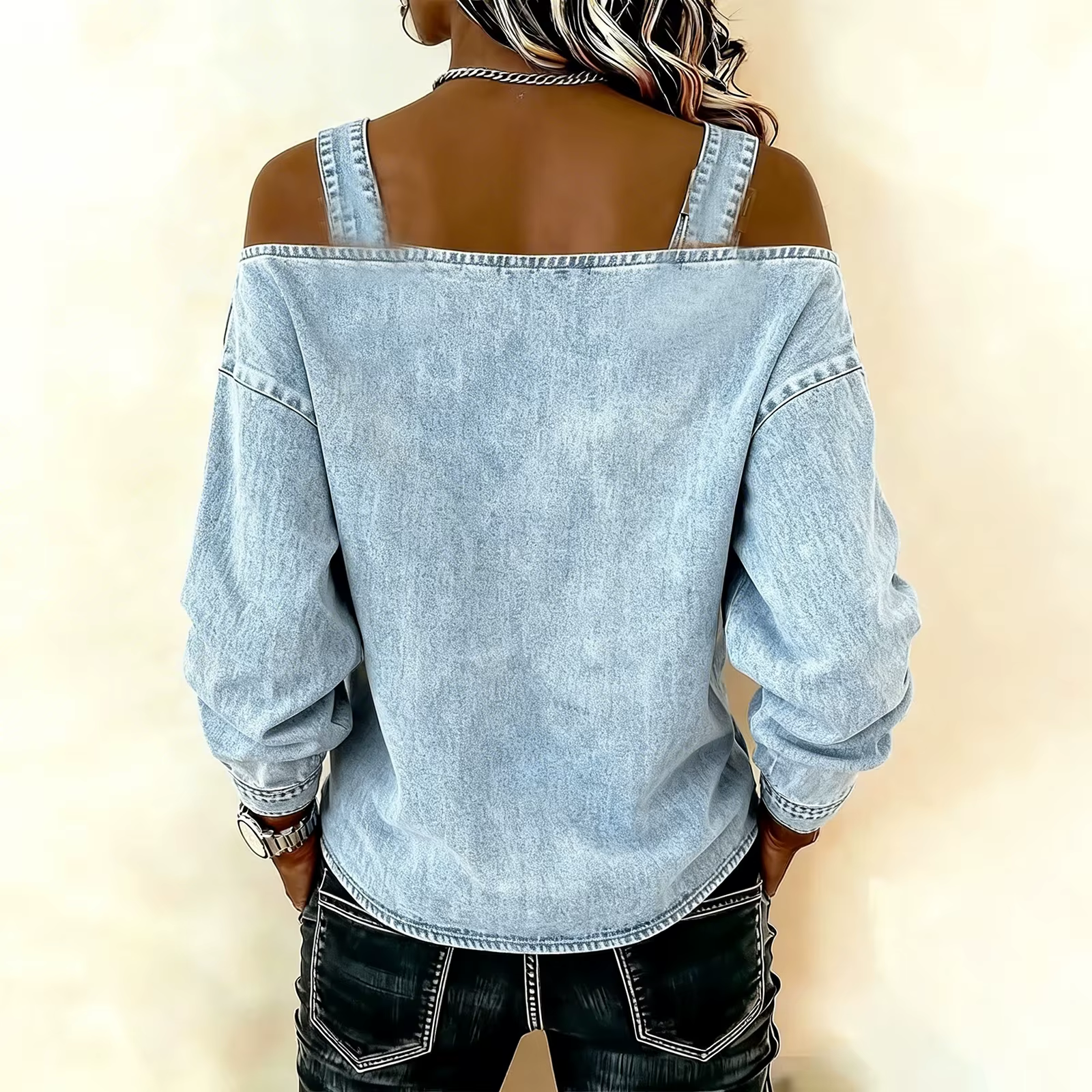 Haut en jean pour femme