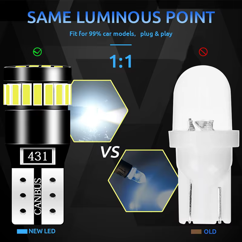 2x W5W T10 21SMD Led Ampoules Canbus Voiture Intérieur Ampoules Parking Position Lampe Carte Dôme Lampes de Lecture