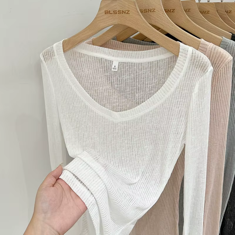 Nouveau T-shirt transparent et léger pour femme