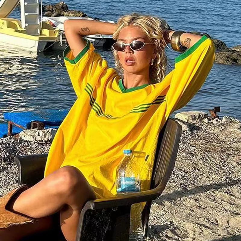 T-shirt court d'été imprimé graphique Brésilien