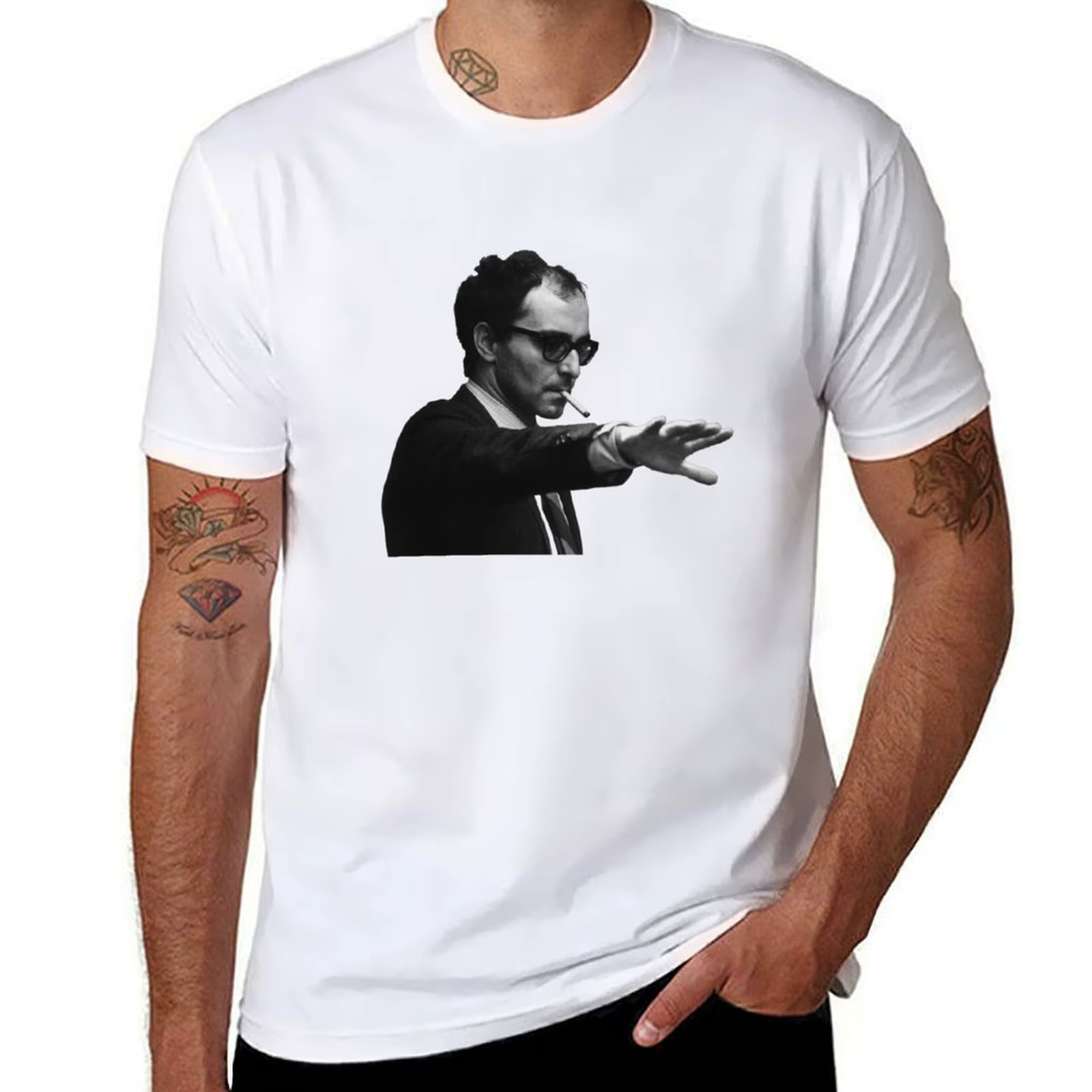 T-shirt de luxe pour homme, inspiré de Godard, avec design graphique