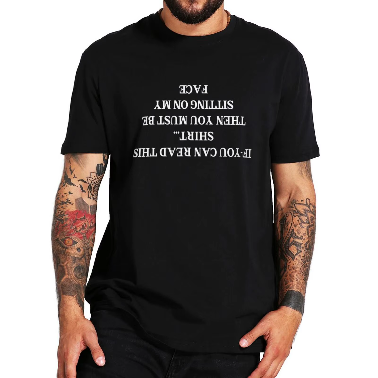 T-shirt col rond, en coton