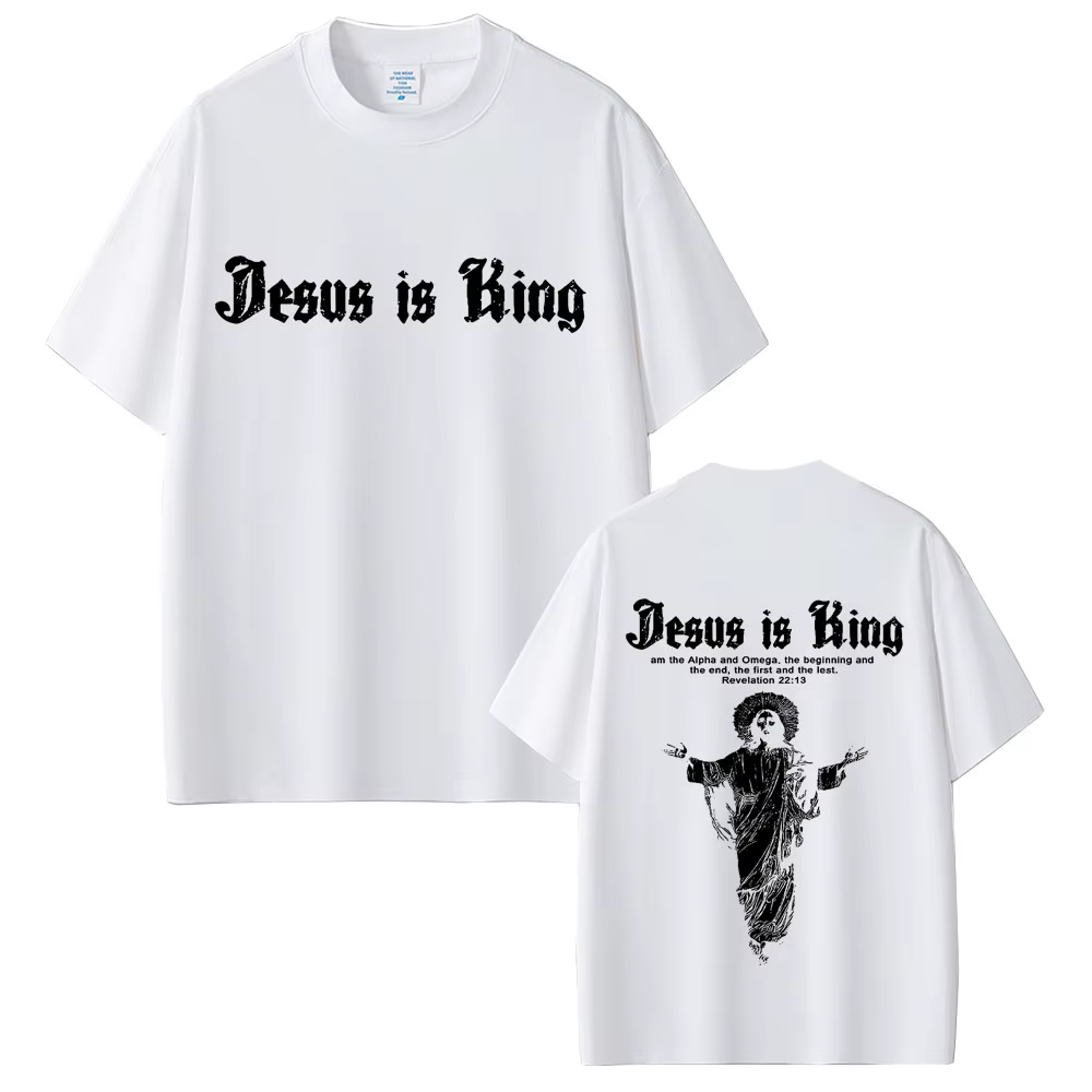 Jésus est roi T-shirt graphique chrétien religieux à manches courtes T-shirts été hommes femmes mode gothique Rock