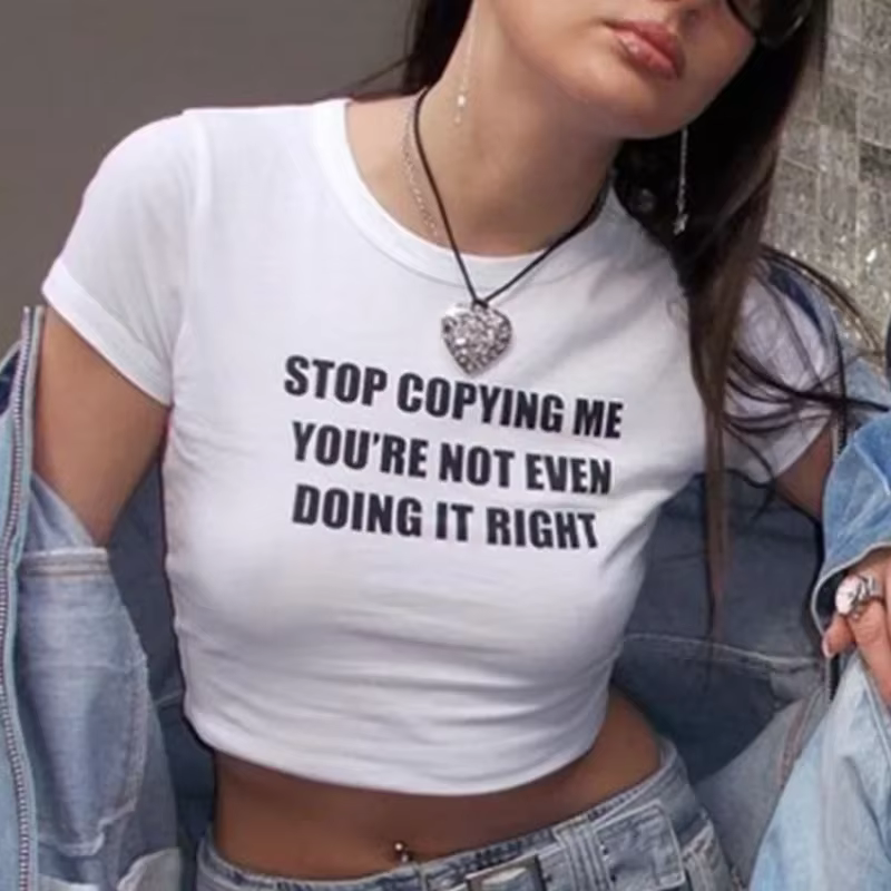 T-shirt court et sexy pour bébé, estival et rétro, avec imprimé Y2k
