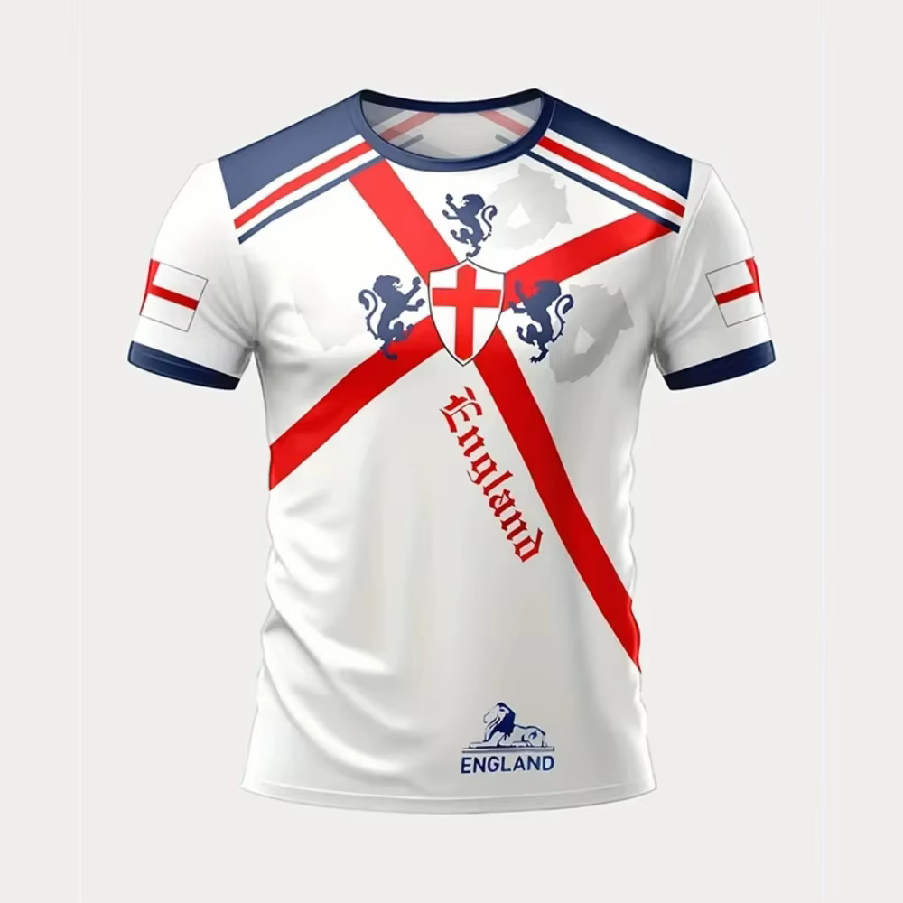 T-shirt de football pour hommes avec drapeau anglais d'été