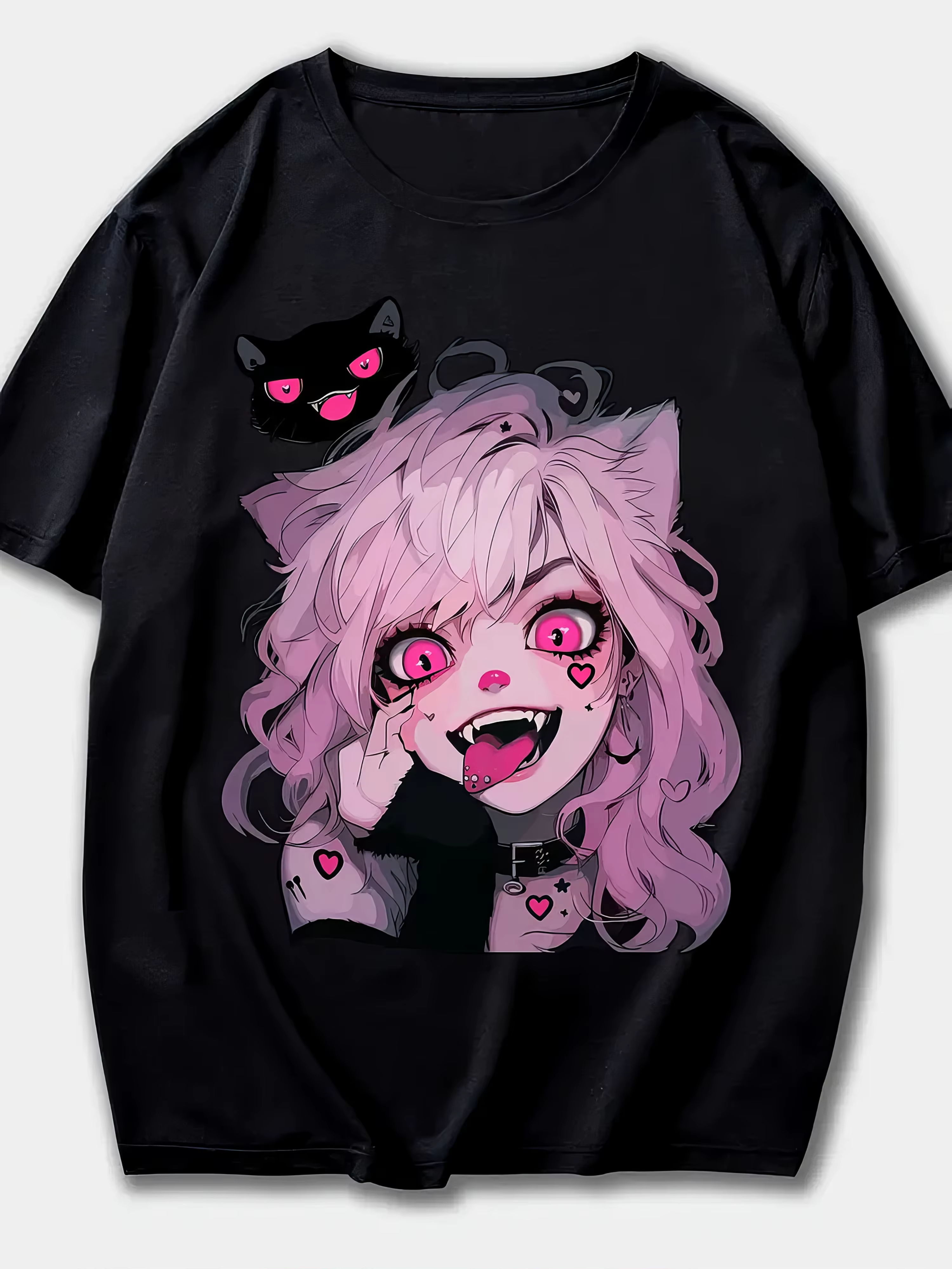 T-Shirt graphique chat mignon pour femmes