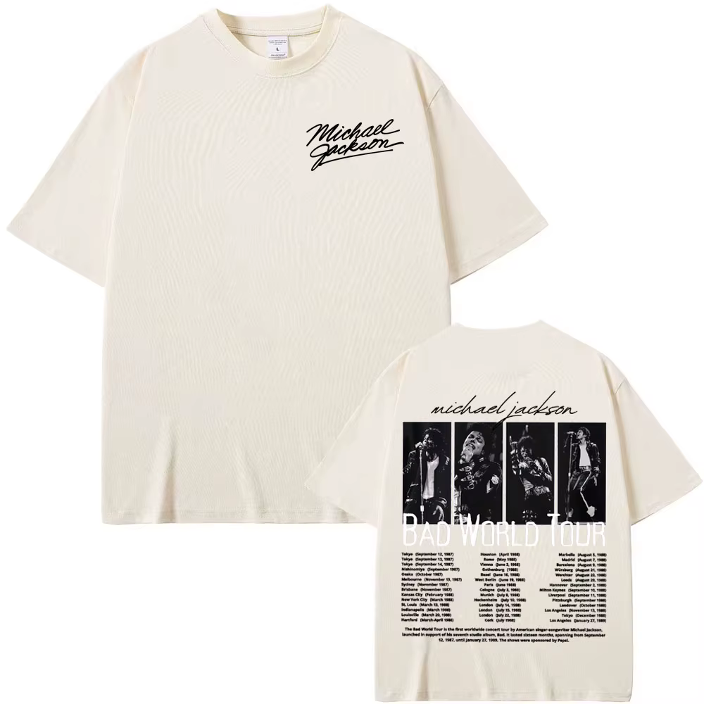 T-shirt King of Pop Michael Jackson Bad World Tour pour hommes et femmes