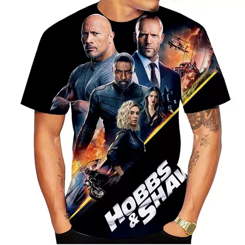 Mode rapide et furieux impression 3D T-Shirts hommes femmes col rond manches courtes t-shirt surdimensionné Y2K Harajuku