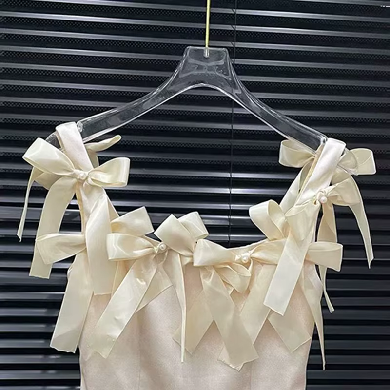 KUCLUT 2026 Nouvelle Collection Été – Débardeur sans Manches Style Vacances à la Plage avec Nœud pour Femme et Jupe Mi-longue à Taille Élastique 1A3138