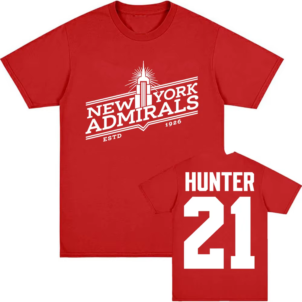 Scott Hunter 21 New York amirals T-shirt chauffé rénovation TV