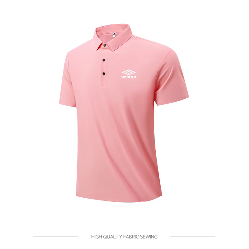 Polo UMBRO pour homme, été, sans couture, en soie glacée, séchage rapide, manches courtes, col classique, t-shirt décontracté pour le fitness et respirant