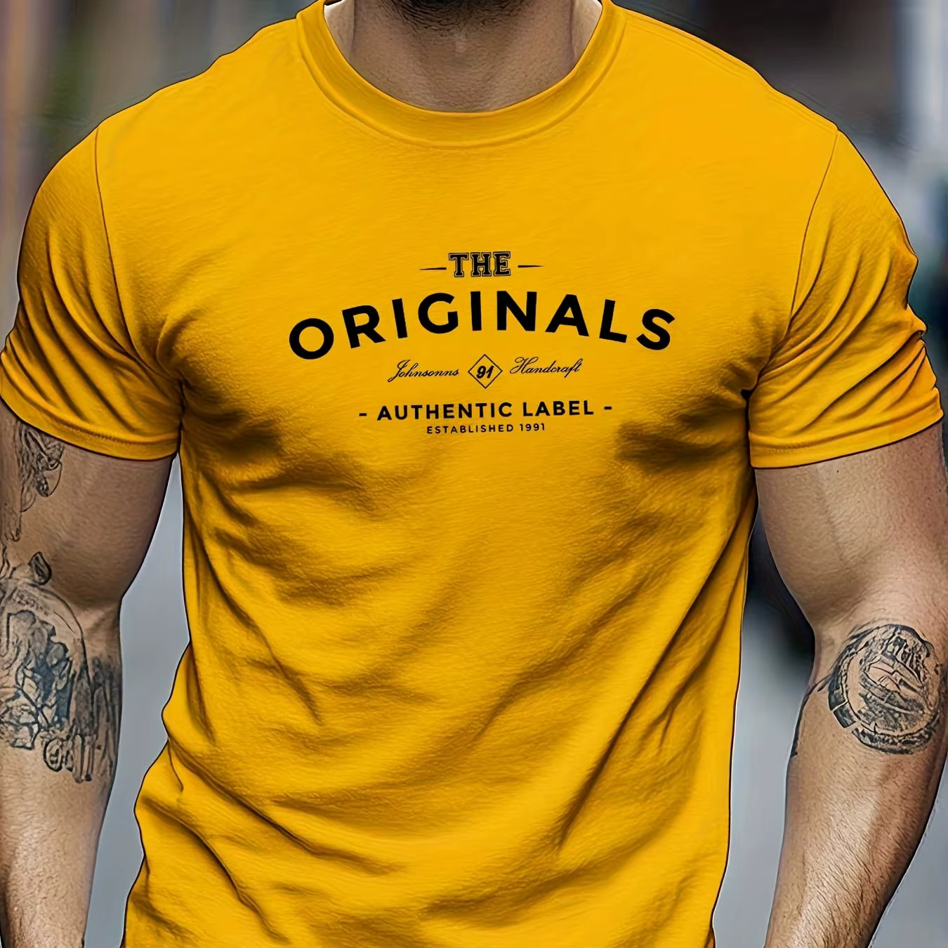 T-shirt à col rond en pur coton pour hommes