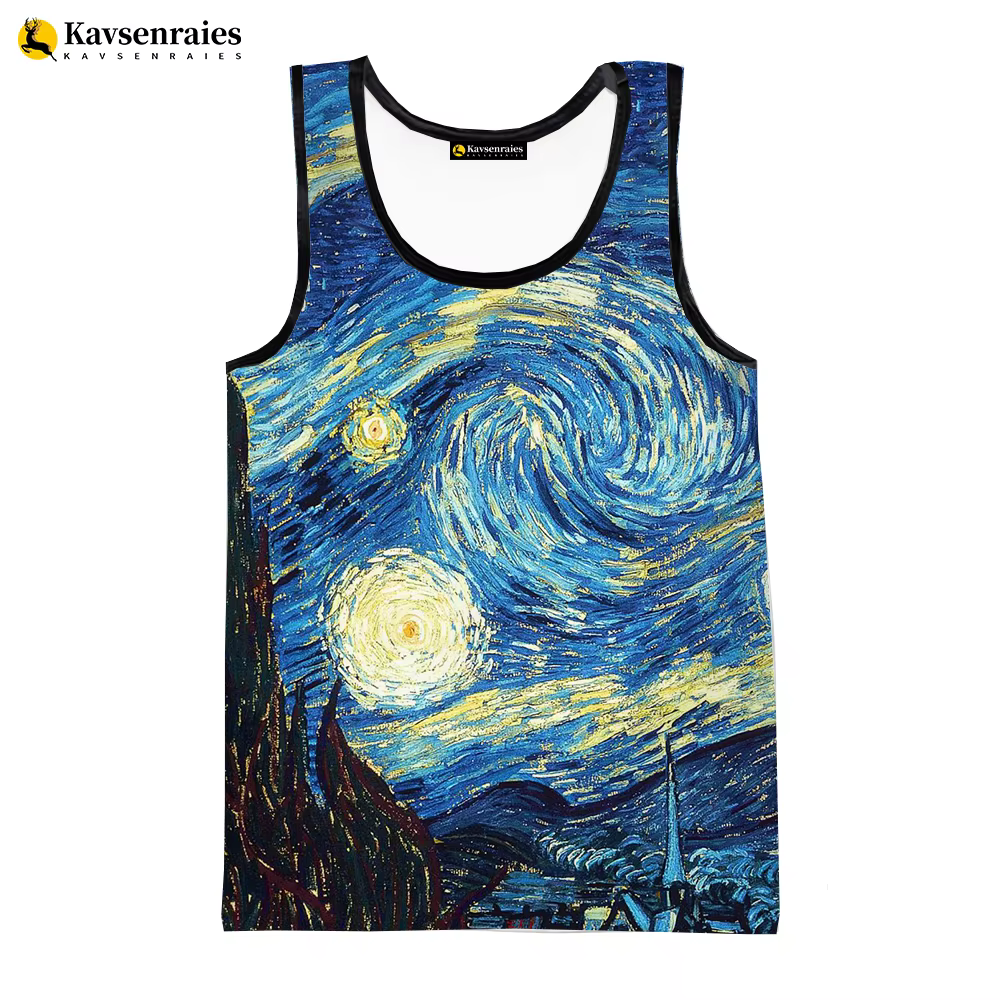Van Gogh – débardeur imprimé peinture à l'huile 3D pour hommes et femmes