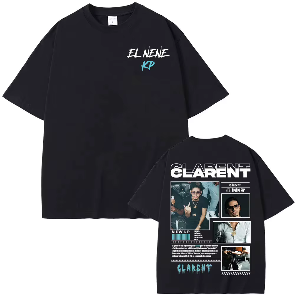 Rappeur CLARENT Album 2025 Tour Merch T-shirt vêtements pour hommes mode Hip Hop rétro T-shirts unisexe coton ample