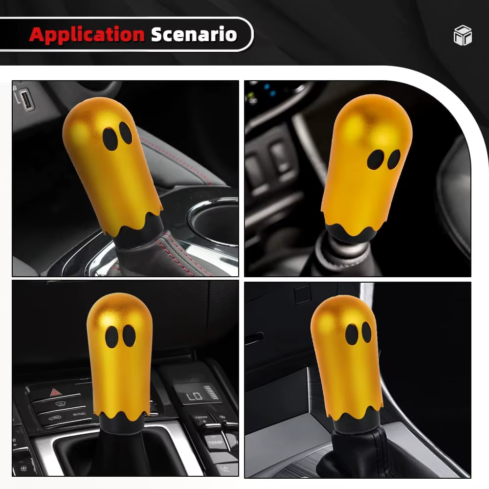 Tête de changement de vitesse de voiture Tête de changement de vitesse fantôme sur le thème d'Halloween pour la modification de la voiture. Poignée de changement de vitesse de course personnalisée et