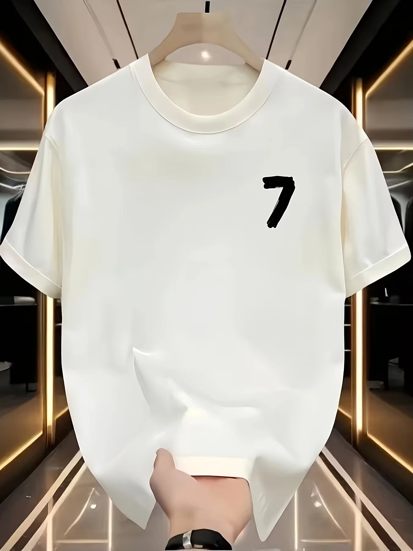T-shirt à manches courtes et col rond pour hommes