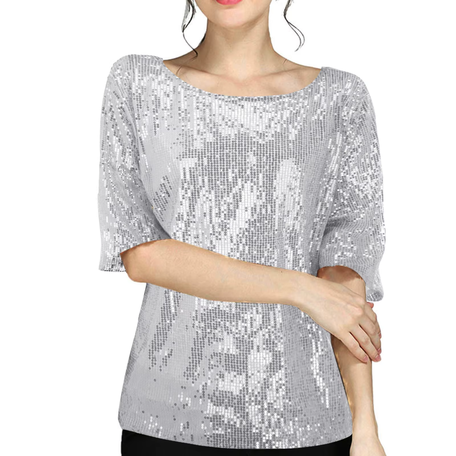 T-shirt pour femmes avec paillettes brillantes