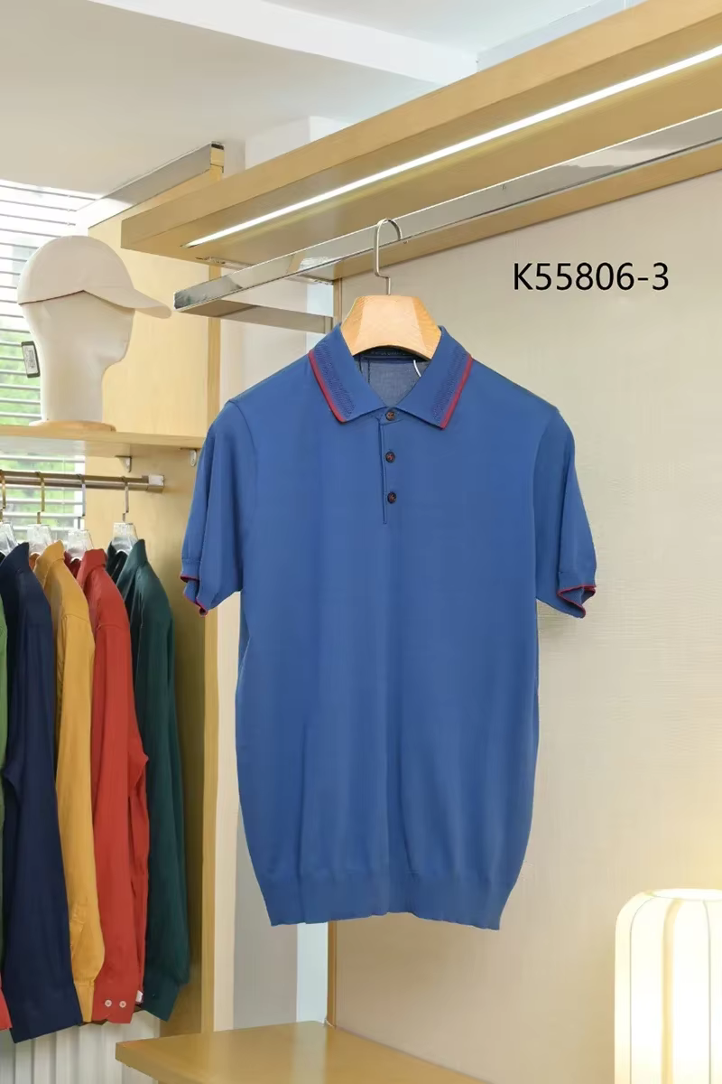 OECHSLI polo soie hommes 2025 nouvelle mode broderie élastique à manches courtes mince fermeture éclair qualité grande taille M-4XL