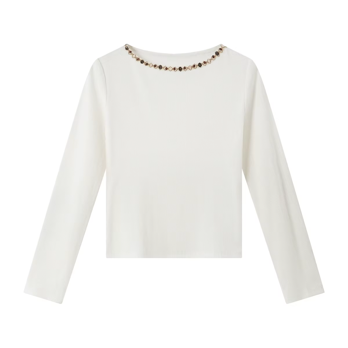 T-shirt blanc à manches longues pour femme VIMLY