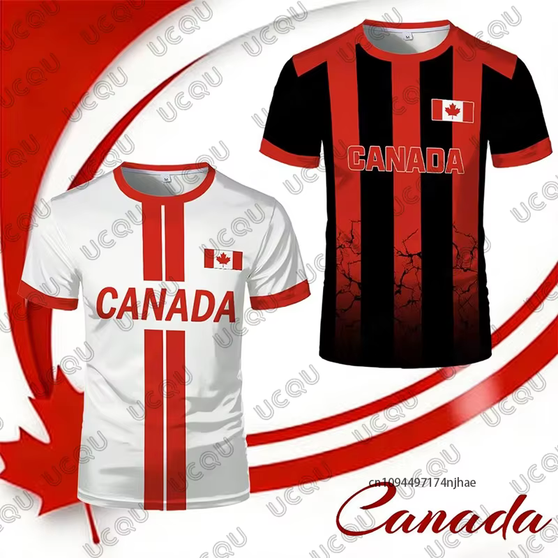 T-shirt d'été pour hommes avec drapeau canadien