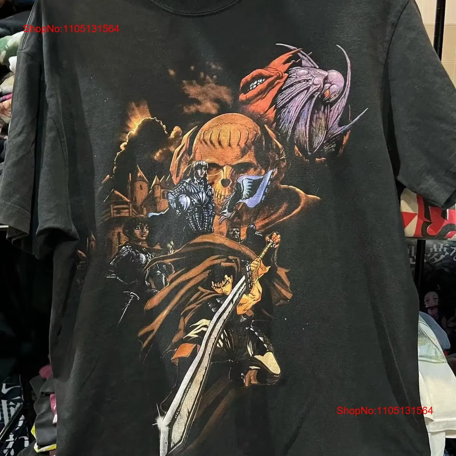 Berserk rétro Anime t-shirt années 90 réimpression Style japonais S 4XL vintage lavé élégant streetwear respirant doux