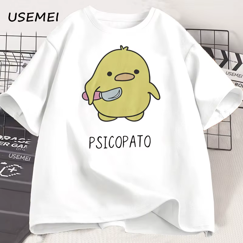 Psicopato T-shirt hommes femmes mignon canard avec couteau