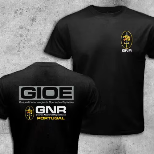 Portugal GNR Garde nationale Gendarmerie GIOE Unité des forces spéciales T-Shirt à manches courtes décontracté coton col rond hommes chemises