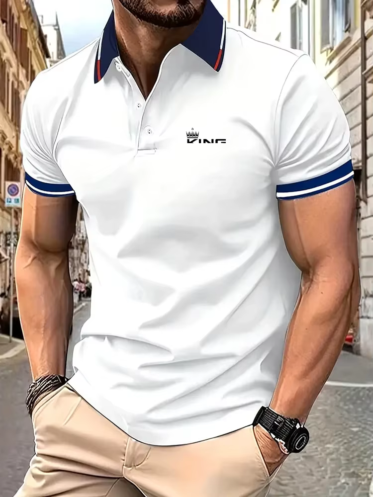 Polo décontracté à manches courtes pour homme : classique