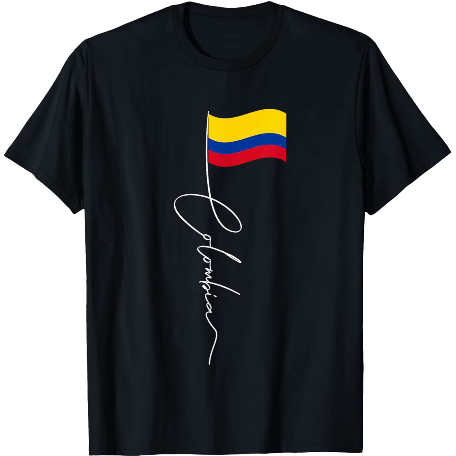 T-shirt unisexe à manches courtes en pur coton avec drapeau de la Colombie, humoristique, style streetwear, coupe ample