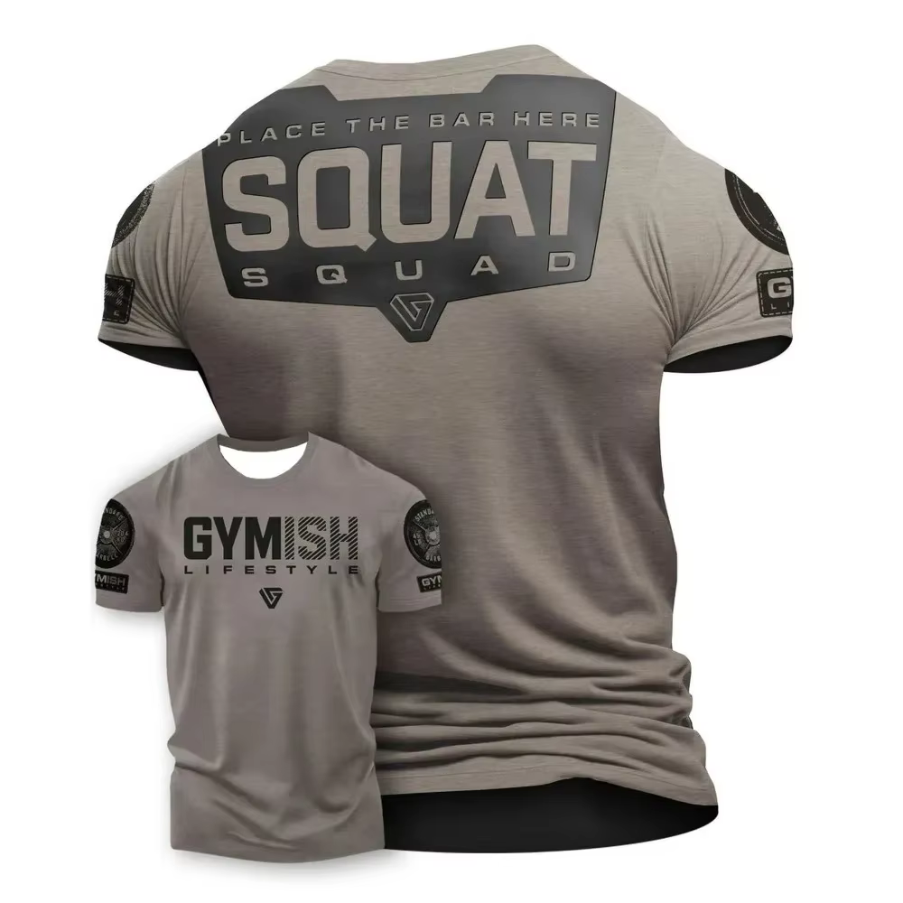 Nouveau 2025 hommes 3D imprimé sport exercice T-shirt amusant gymnase haute qualité