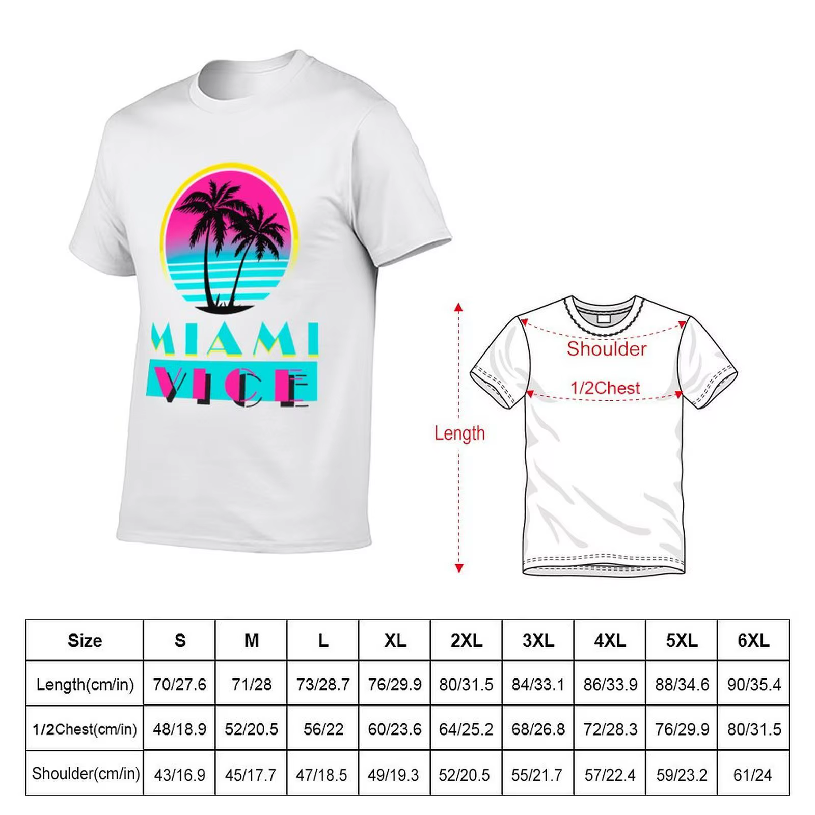 Miami Vice Racerback T-Shirt t-shirts pour homme pack coton hommes