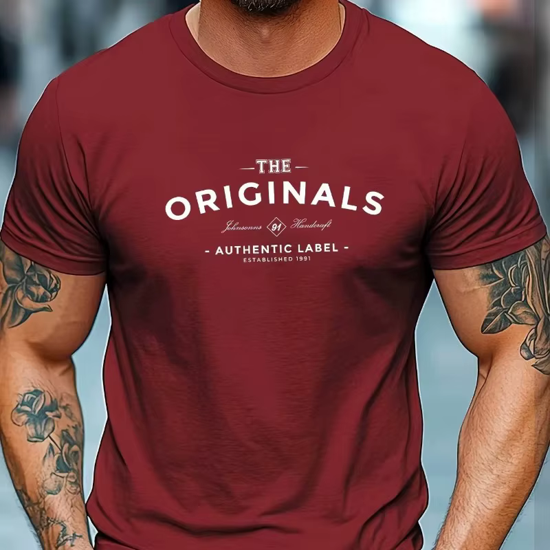 T-shirt décontracté pour hommes en pur coton